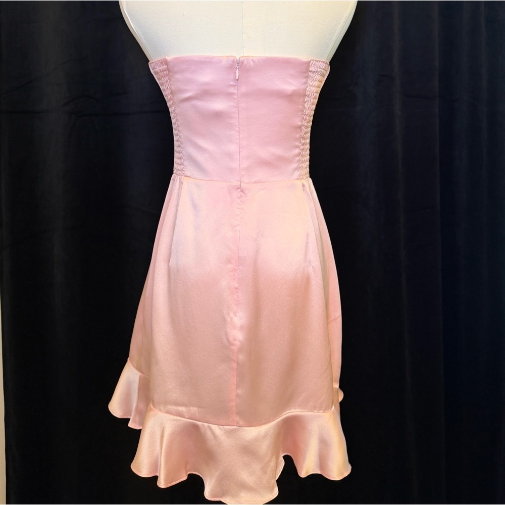 NWT - Amanda Uprichard Silk Strapless Minidress Color Lotus Or Pink. Size S - Picture 4 of 8